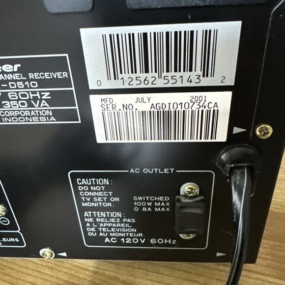 Pioneer VSX-D510 100-watt Digital Signal Processor Audio/video Receiver - Picture 12 of 16